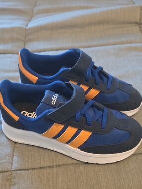 adidas Kids 70 El C Navy and Orange Retro Sneakers